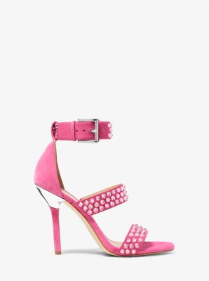 Amal Embellished Faux Suede Sandal