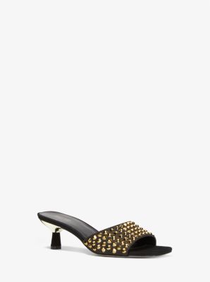 Amal Embellished Faux Suede Kitten Sandal image number 0