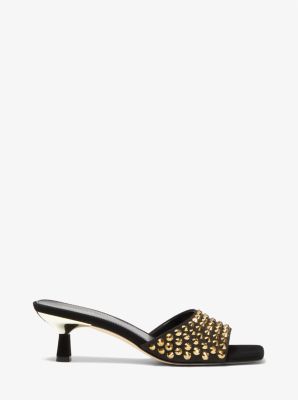 Amal Embellished Faux Suede Kitten Sandal image number 1