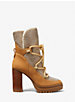 Culver Embellished Nubuck and Glitter Chain Mesh Lace-Up Boot image number 1