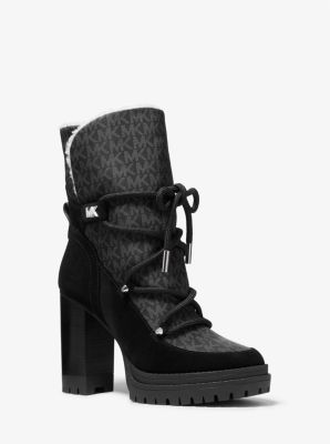 Culver Logo Print Nylon and Nubuck Boot | Michael Kors