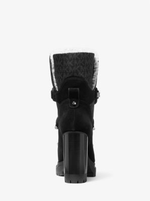 Bota Culver de nobuck y nailon con estampado de logotipos in NEGRO | Michael Kors