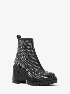 Michael kors black studded hot sale boots