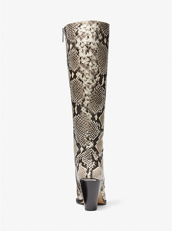 Botte au genou Dover en faux cuir gaufré à motif de python image number 3