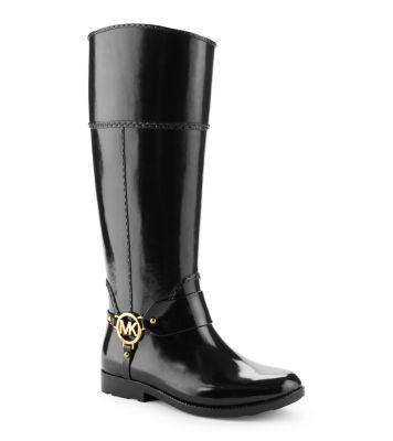Michael Kors Signature MK Logo Mid Calf Rubber Rain Boots Size 7