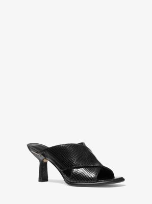 Gideon Snake Embossed Leather Mule | Michael Kors