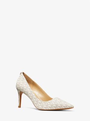 Michael Kors Tenley Empire Logo Embellished Leather Pump: BLK