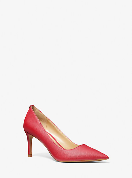 Michael Kors Alina Flex Faux Saffiano Leather Pump In Red