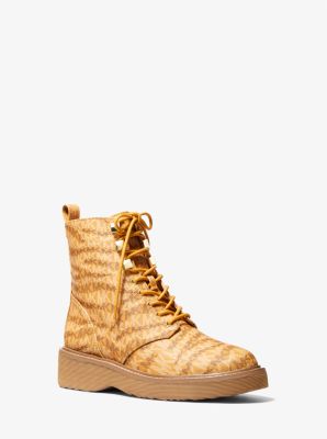 Haskell Animal Print Logo Canvas Boot