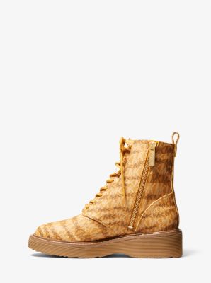 Haskell Animal Print Logo Canvas Boot