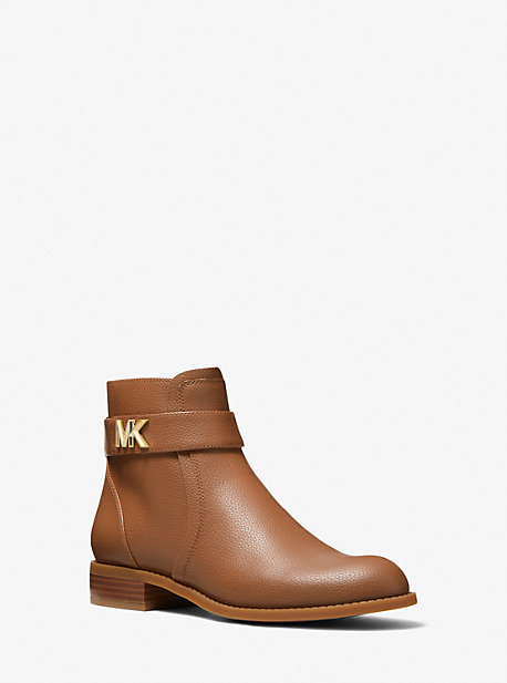 Michaelkors Jilly Faux Pebbled Leather Ankle Boot,LUGGAGE