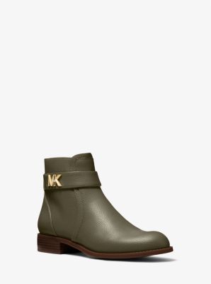 Jilly Faux Pebbled Leather Ankle Boot in OLIVE | Michael Kors
