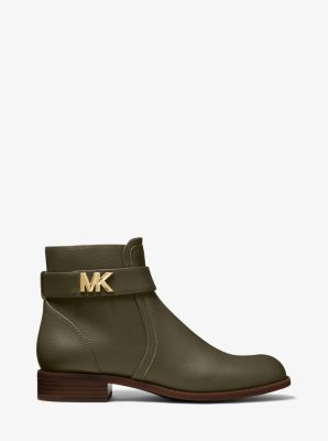 Jilly Faux Pebbled Leather Ankle Boot in OLIVE | Michael Kors