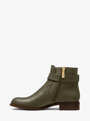 Jilly Faux Pebbled Leather Ankle Boot in OLIVE | Michael Kors