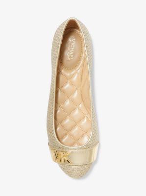 Jilly Glitter Chain-Mesh Ballet Flat in PALE GOLD | Michael Kors