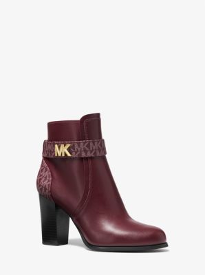 Stiefel Jilly aus Kunstleder und Logostoff in MERLOT | Michael Kors