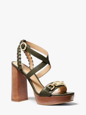 MICHAEL KORS【関税込み】Kailey スリングバック サンダル Kailey Embellished Leather Platform Sandal | Michael Kors [US]