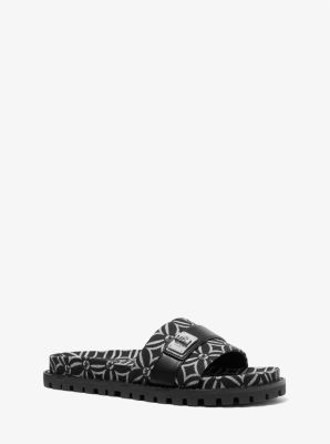 Michael michael kors valerie 2025 logo jacquard slide sandal