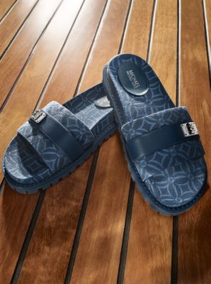 Padma Logo Jacquard Slide Sandal Michael Kors