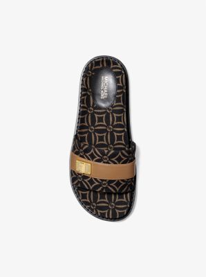 Padma Logo Jacquard Slide Sandal in HUSK MULTI | Michael Kors