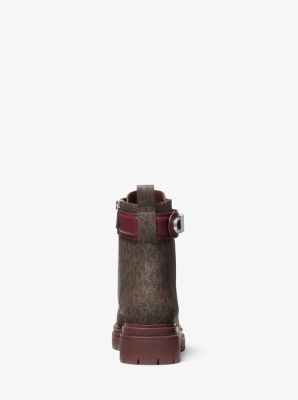Parker Logo Combat Boot in MERLOT | Michael Kors