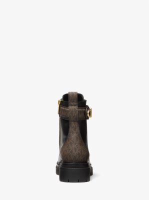 Parker Leather Combat Boot in BLK/BROWN | Michael Kors