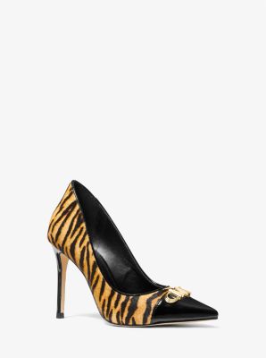 Parker Tiger Print Calf Hair and Leather Pump Michael Kors