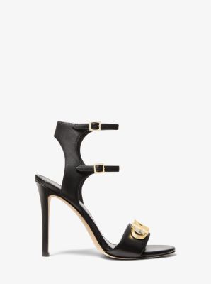 Parker Leather Sandal in BLACK | Michael Kors