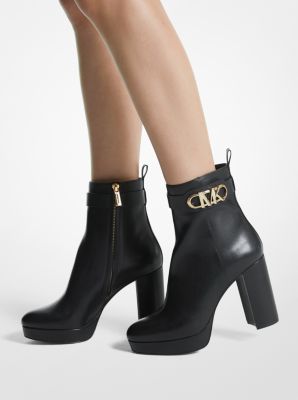 Michael kors boots best sale leather