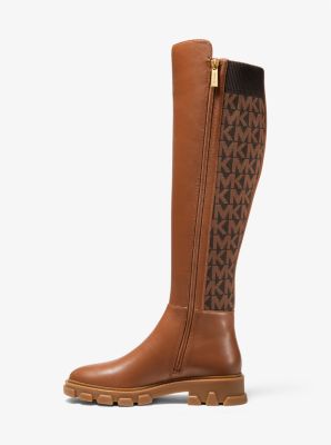 Ridley Leather and Logo Jacquard Knee Boot image number 2