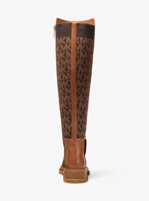 Ridley Leather and Logo Jacquard Knee Boot image number 3