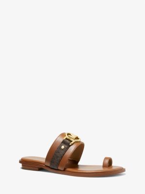 Rory Logo and Faux Leather Sandal | Michael Kors