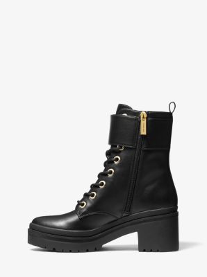 Michael michael kors khloe leather best sale combat boot