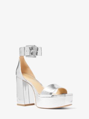 michael kors tara floral embellished leather platform sandal