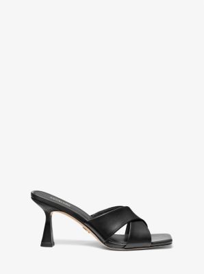 Clara Leather Mule in BLACK | Michael Kors