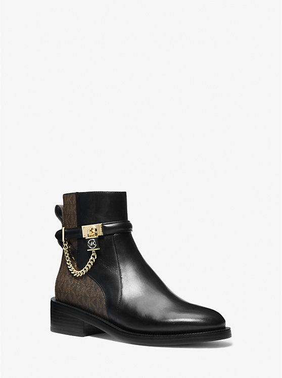 Hamilton Embellished Leather and Logo Ankle Boot image number 0