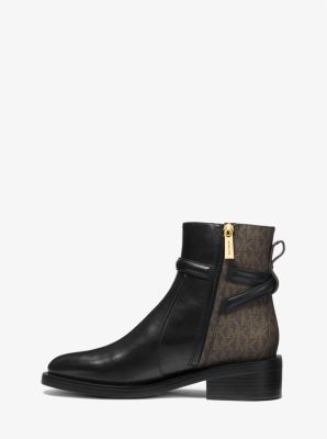 Hamilton Embellished Leather and Logo Ankle Boot
