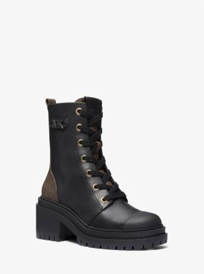 Hanley Leather and Logo Combat Boot