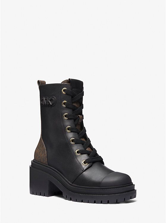 Hanley Leather and Logo Combat Boot image number 0