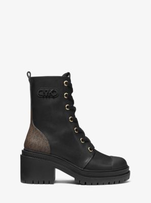 Hanley Leather and Logo Combat Boot image number 1