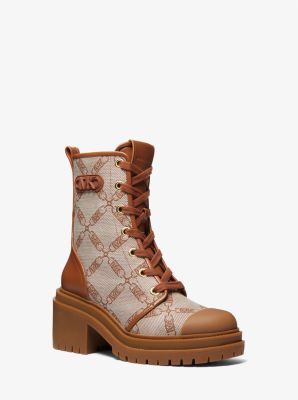 Hanley Empire Logo Jacquard Combat Boot Michael Kors