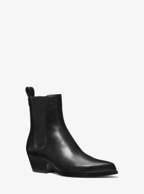 Michael kors cheap black leather booties