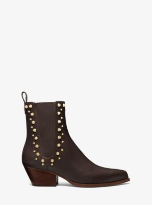 Enkellaars Kinlee van leer met Astor-studs image number 1