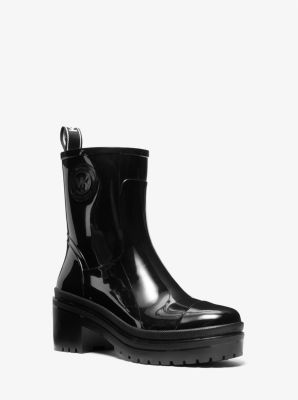  Michael Kors Karis Rain Boots Black 8 M