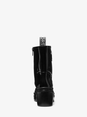 Michael Kors Womens 7 MK Logo Mid Rain Boots Rubber Bootie Black