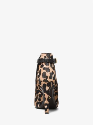 Lawson Leopard Print Calf Hair Open-Toe Ankle Boot