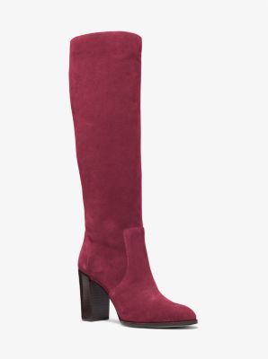 Long red suede store boots