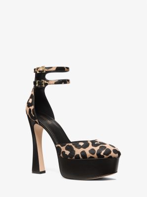 Martina Leopard Print Calf Hair Platform Pump