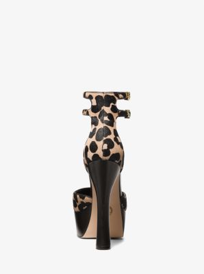 Martina Leopard Print Calf Hair Platform Pump