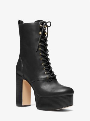 Michael michael kors april leather and deals knit boot